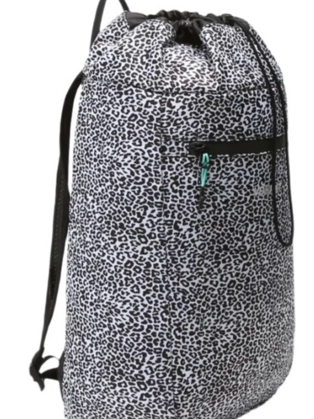 Vooray STRIDE Black and White Leopard Drawstring Backpack